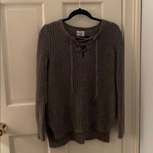 Lace up sweater
